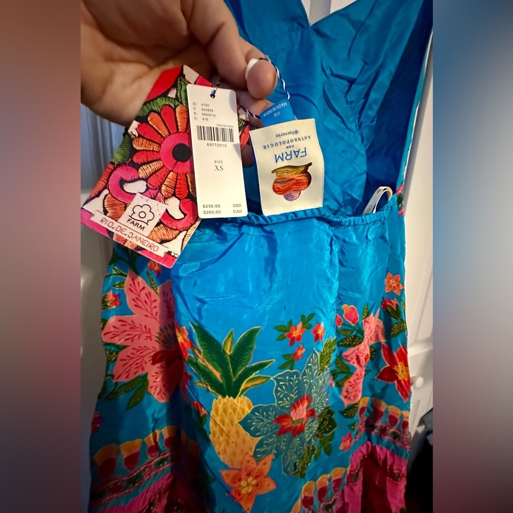 ‼️RARE‼️🎸Farm Rio x Anthropologie🎸🔥NWT🔥Floral Midi Dress— Size XS - Picture 12 of 13